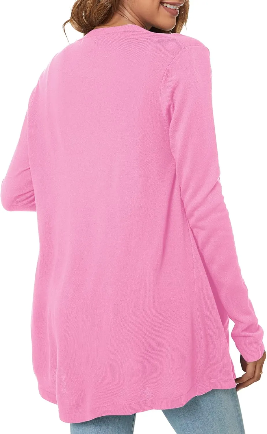 Urban CoCo Women's Long Sleeve Open Front Lightweight Cardigan Sweaters with Pockets