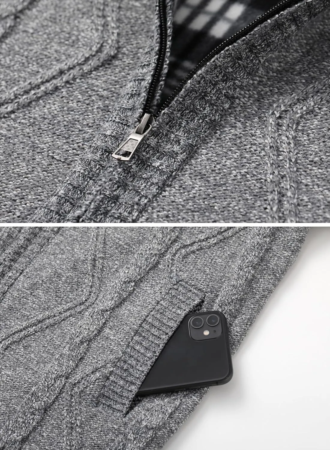Vcansion Men's Classic Cardigan Sweaters Stand Collar Slim Fit Casual Knitted Sweater