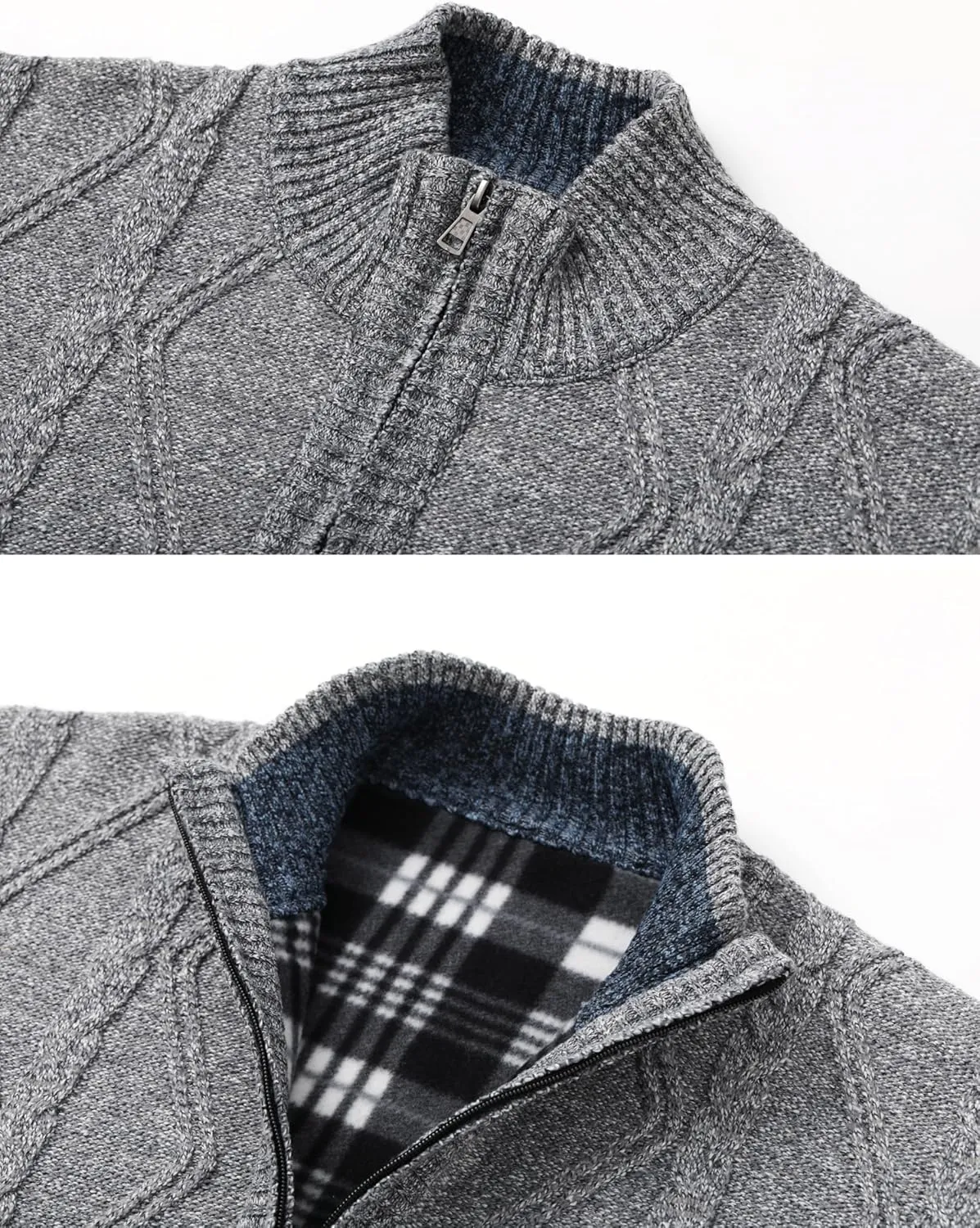 Vcansion Men's Classic Cardigan Sweaters Stand Collar Slim Fit Casual Knitted Sweater
