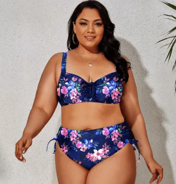 VIBRANT CONFIDENCE PLUS SIZE PUSH-UP BIKINI WITH HIGH WAIST BRIEFS