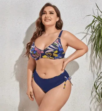 VIBRANT CONFIDENCE PLUS SIZE PUSH-UP BIKINI WITH HIGH WAIST BRIEFS