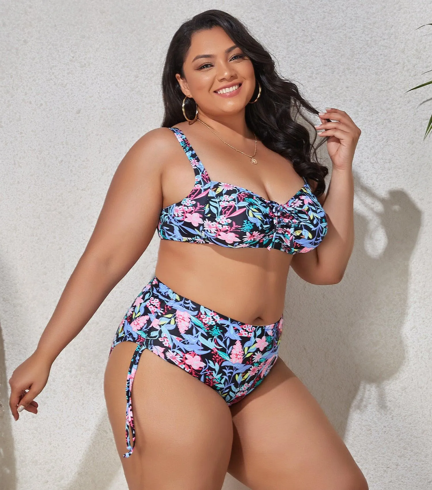 VIBRANT CONFIDENCE PLUS SIZE PUSH-UP BIKINI WITH HIGH WAIST BRIEFS