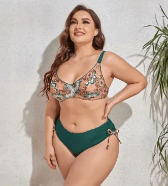 VIBRANT CONFIDENCE PLUS SIZE PUSH-UP BIKINI WITH HIGH WAIST BRIEFS