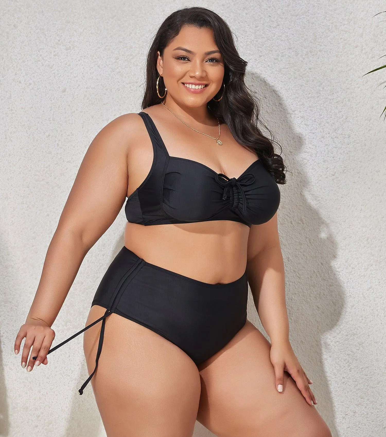 VIBRANT CONFIDENCE PLUS SIZE PUSH-UP BIKINI WITH HIGH WAIST BRIEFS