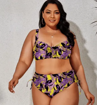 VIBRANT CONFIDENCE PLUS SIZE PUSH-UP BIKINI WITH HIGH WAIST BRIEFS