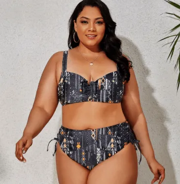 VIBRANT CONFIDENCE PLUS SIZE PUSH-UP BIKINI WITH HIGH WAIST BRIEFS