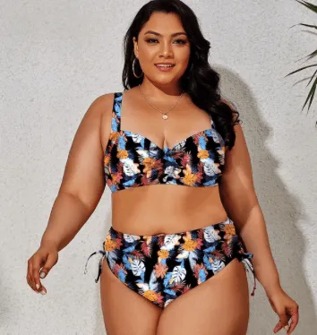 VIBRANT CONFIDENCE PLUS SIZE PUSH-UP BIKINI WITH HIGH WAIST BRIEFS