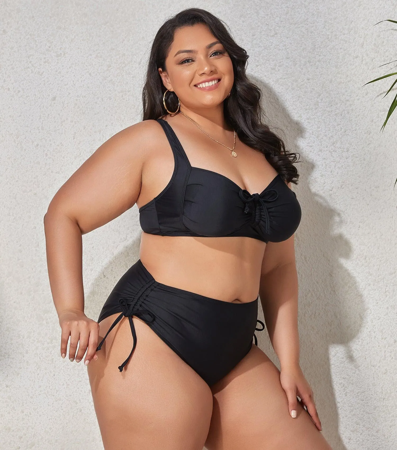 VIBRANT CONFIDENCE PLUS SIZE PUSH-UP BIKINI WITH HIGH WAIST BRIEFS