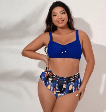 VIBRANT CONFIDENCE PLUS SIZE PUSH-UP BIKINI WITH HIGH WAIST BRIEFS