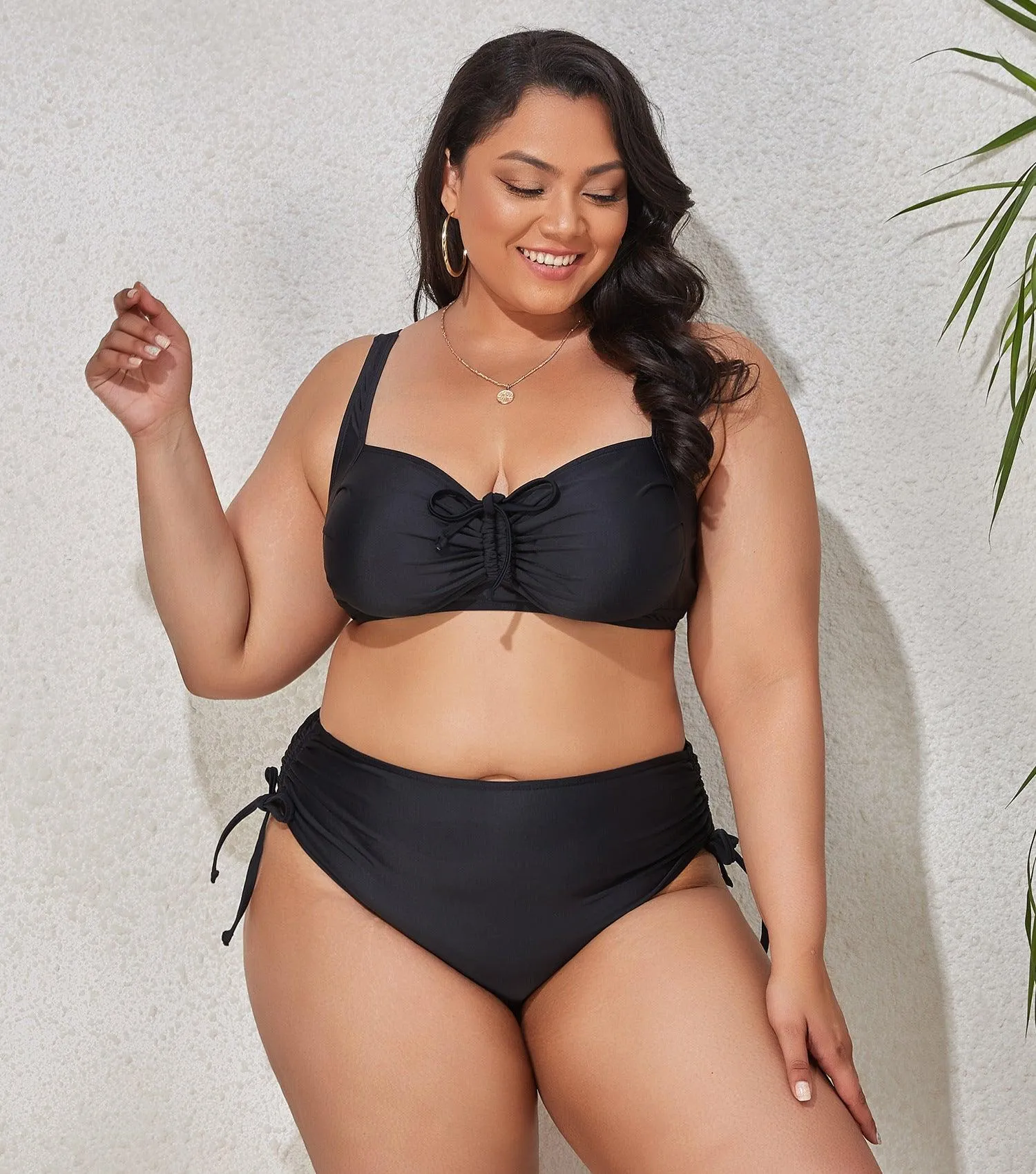 VIBRANT CONFIDENCE PLUS SIZE PUSH-UP BIKINI WITH HIGH WAIST BRIEFS