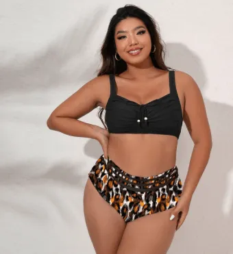 VIBRANT CONFIDENCE PLUS SIZE PUSH-UP BIKINI WITH HIGH WAIST BRIEFS