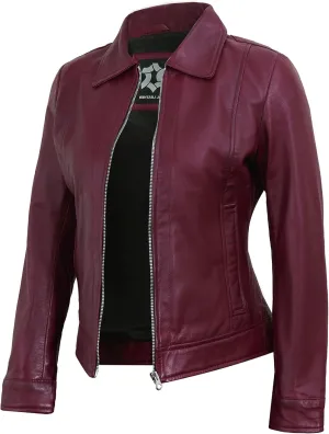 Vintage Style Real Lambskin Outwear Jackets For Womens - Stylish Turn Down Collar Casual Leather Jacket Women