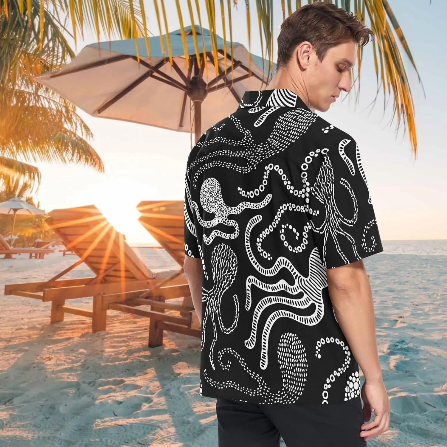 visesunny Novelty Hawaiian Shirts for Men Short Sleeve Aloha Beach Shirt Stylish Tropical Summer Casual Button Down Shirts
