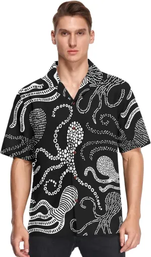 visesunny Novelty Hawaiian Shirts for Men Short Sleeve Aloha Beach Shirt Stylish Tropical Summer Casual Button Down Shirts