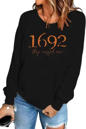 VKEGNIO 1692 They Missed One Halloween Sweatshirt For Women Witch Graphic Sweatshirt Casual Long Sleeve Tshits Pullover Top