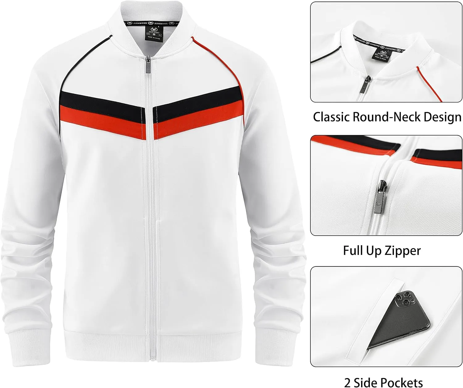 W JIANWANG Track Suits for Men Set Tracksuit Sweatsuits 2 Piece workout outfits