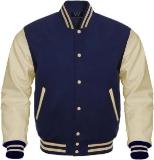 Waah Baseball letterman Varsity Jackets Genuine Leather Sleeves Multi wool colors