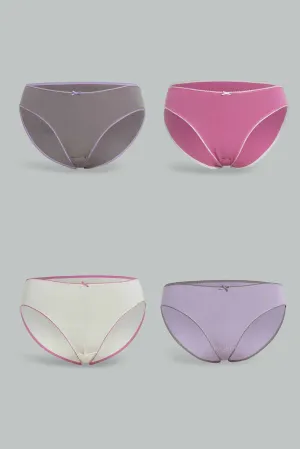 Women Assorted High Leg Briefs Set (Pack of 4)