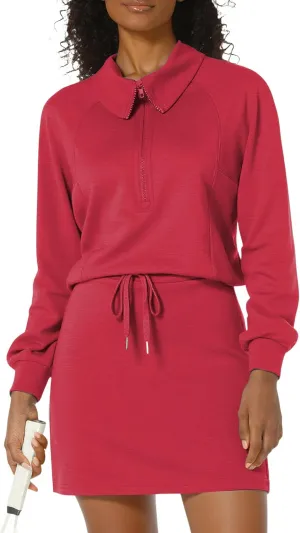 Women's 2 Piece Skirt Sets Athletic Tennis Skorts Tracksuit Half Zip Long Sleeve Sweatshirt Casual Outfits
