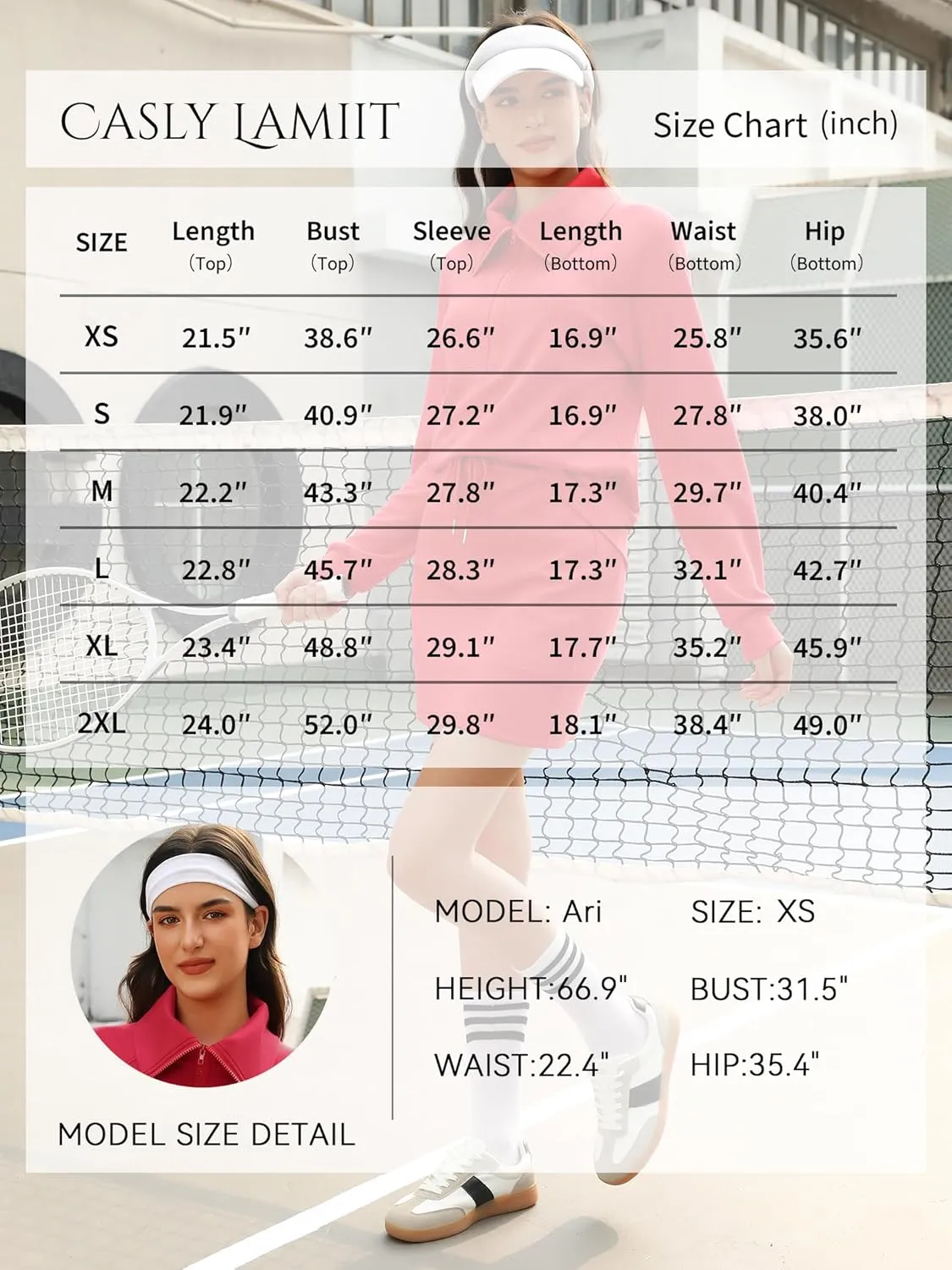 Women's 2 Piece Skirt Sets Athletic Tennis Skorts Tracksuit Half Zip Long Sleeve Sweatshirt Casual Outfits