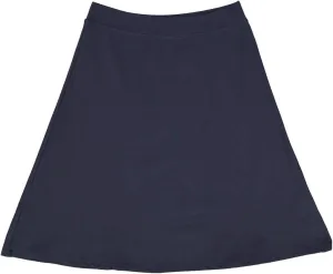Women's Basic Cotton Fit-and-Flare Skirt Comfy High-Waisted, Knee-Length & Longer Styles Elastic Fit for Work & Office