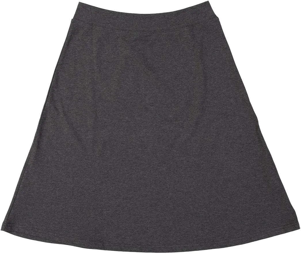 Women's Basic Cotton Fit-and-Flare Skirt Comfy High-Waisted, Knee-Length & Longer Styles Elastic Fit for Work & Office