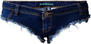 Women's Low Rise Stretch Denim Bra Chain Briefs Party Girls Hot Pants