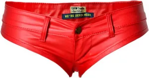 Women's Low Rise Stretch PU Faux Leather Shorts Bikini Hot Pants