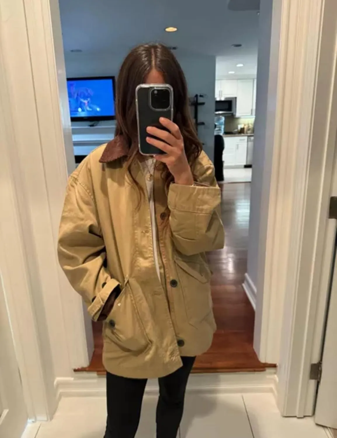 Womens Oversized Barn Jacket Button Down Canvas Jacket Corduroy Lapel Collar Fall Fashion 2024 Trendy Outwear