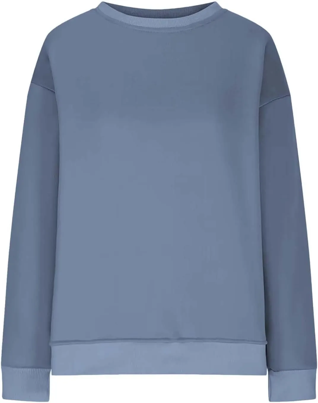 Womens Oversized Sweatshirts Side Slit Crewneck Long Sleeve Tops Loose Pullover 2024 Fall Trendy Clothes with Pocket