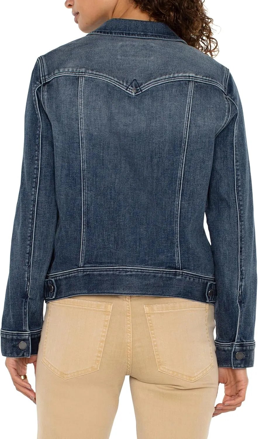 Women's Petite Classic Jean Jacket Stretch Denim