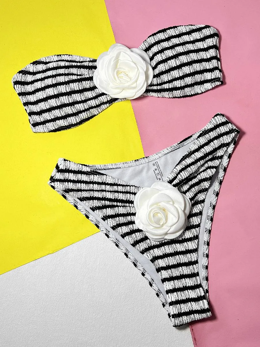 Women's Sexy Bandeau Bikini Set - Fashion Swimwear