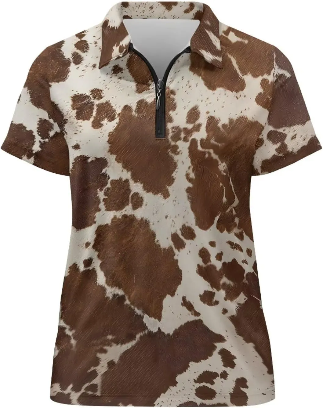 Women's Short Sleeve Golf Tennis Shirts Lightweight Zip Up Quick Dry Workout Pullover Tops Polo Shirts XS-2XL