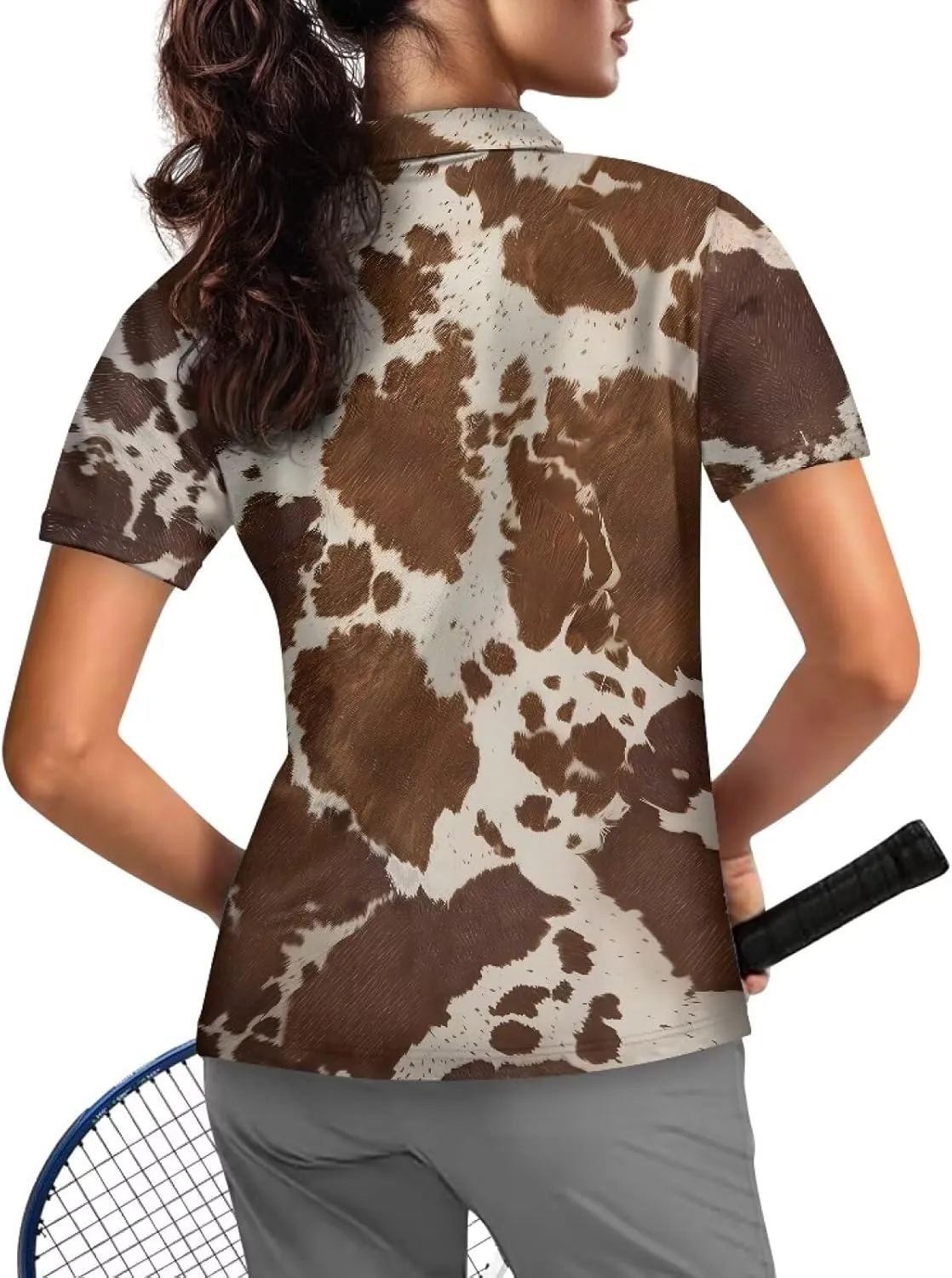 Women's Short Sleeve Golf Tennis Shirts Lightweight Zip Up Quick Dry Workout Pullover Tops Polo Shirts XS-2XL