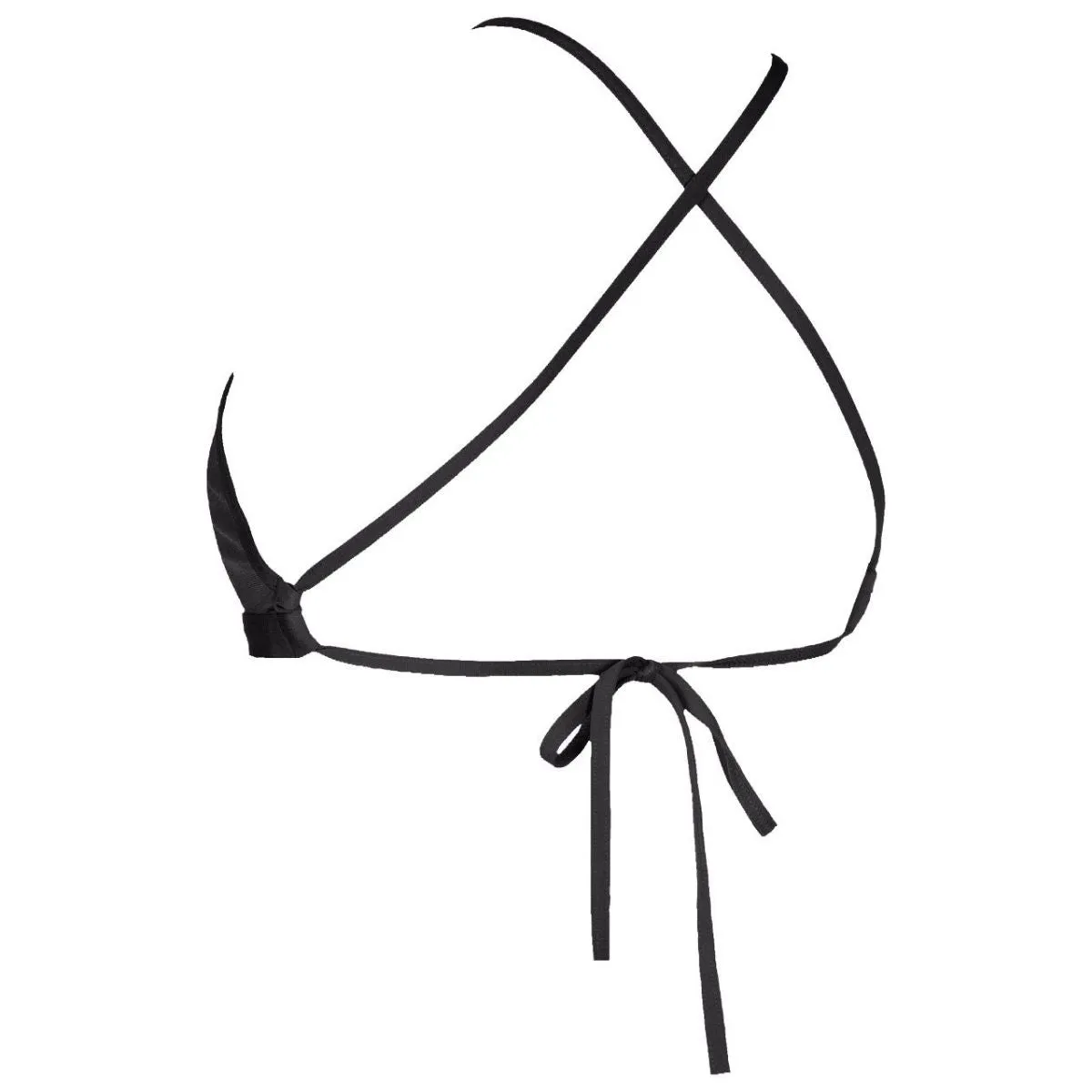 WOMEN'S SOLID TIE BACK BIKINI TOP - BLACK