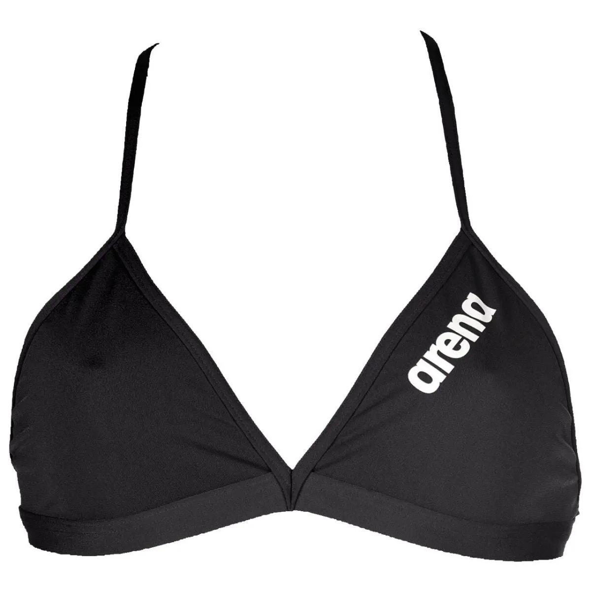 WOMEN'S SOLID TIE BACK BIKINI TOP - BLACK