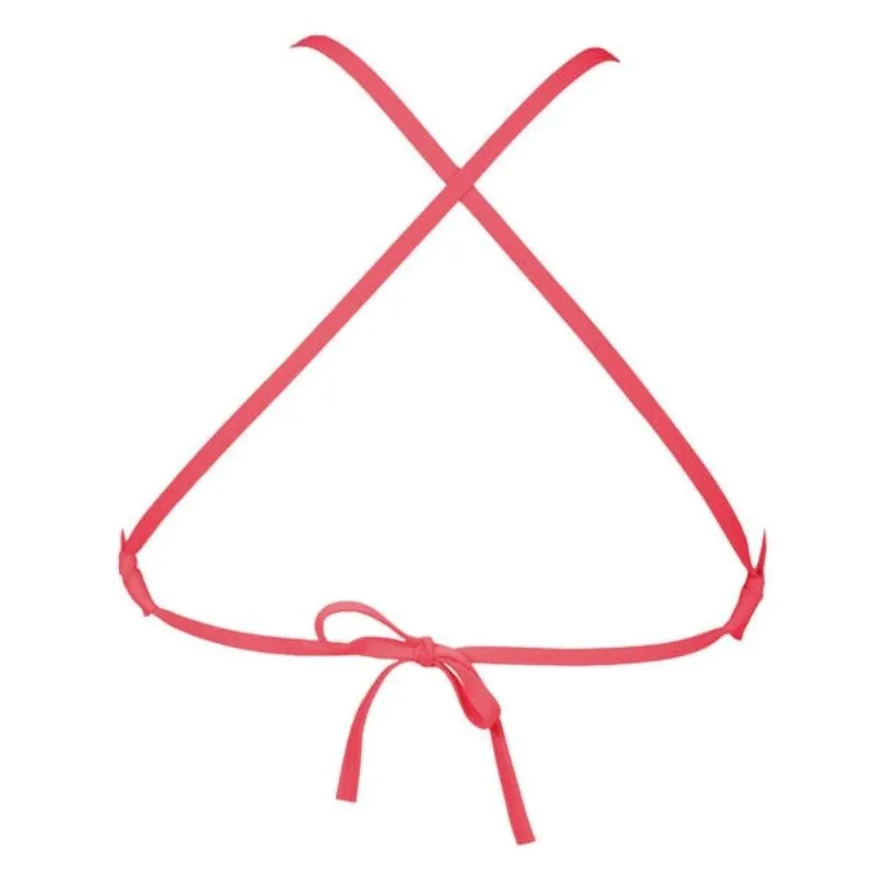 WOMEN'S SOLID TIE BACK BIKINI TOP - RED/GREEN