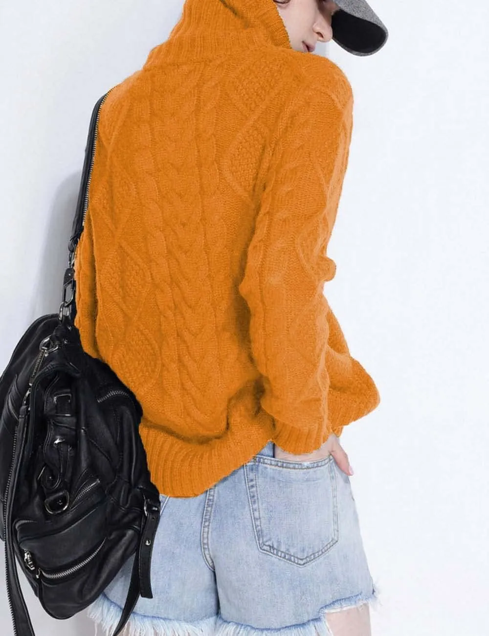 Wool Sweaters Women's Turtleneck Pullover Female Loose Long Sleeve Tops Winter Thick Knitted Jumper