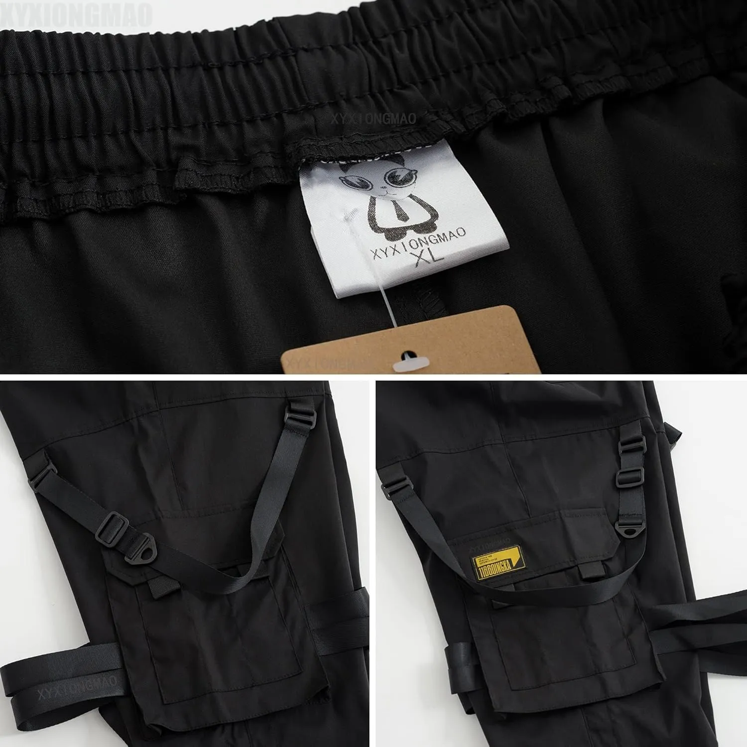 XYXIONGMAO Men's Cyberpunk Techwear Cargo Pants Baggy Streetwear Japanese Pants Men Outdoor Cool Trendy Casual Trousers Mens