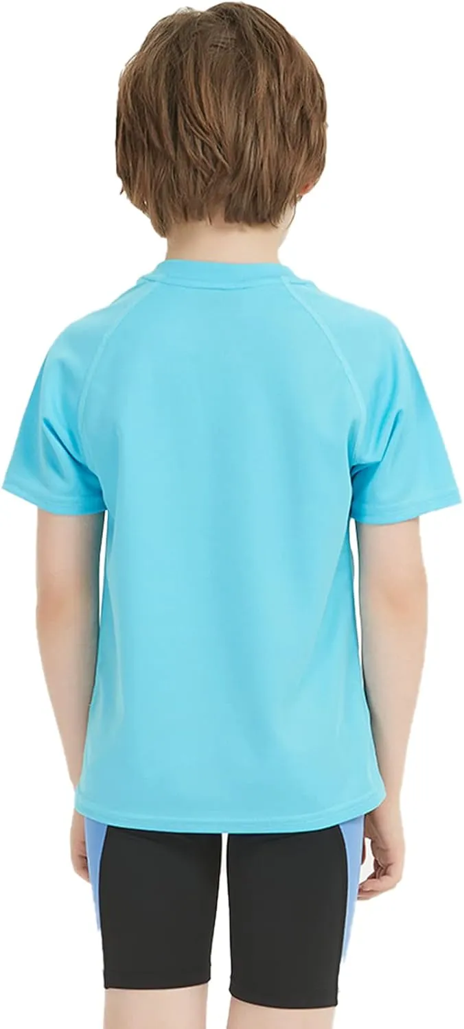 Youth Boys Rash Guard Toddler Swim Shirts Sun Shirts Quick Dry UPF 50  Kids Surf Swimsuit 3T-16