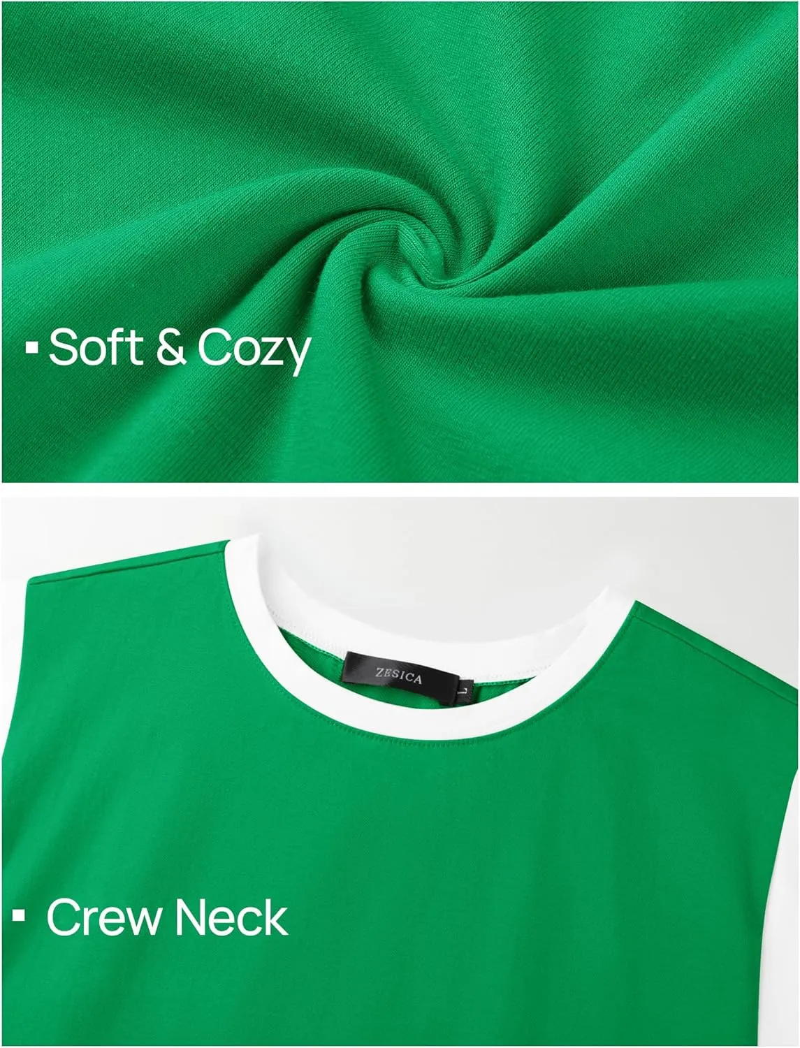 ZESICA Women's Cap Sleeve Tank Tops Loose Fit Summer Trendy Crewneck Colorblock Shirts