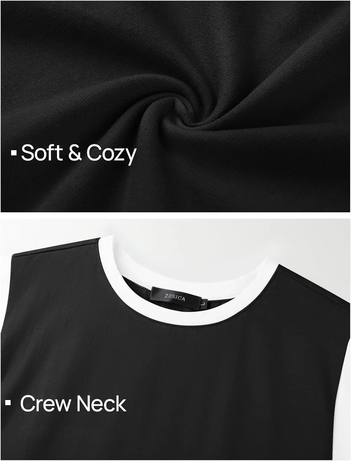 ZESICA Women's Cap Sleeve Tank Tops Loose Fit Summer Trendy Crewneck Colorblock Shirts