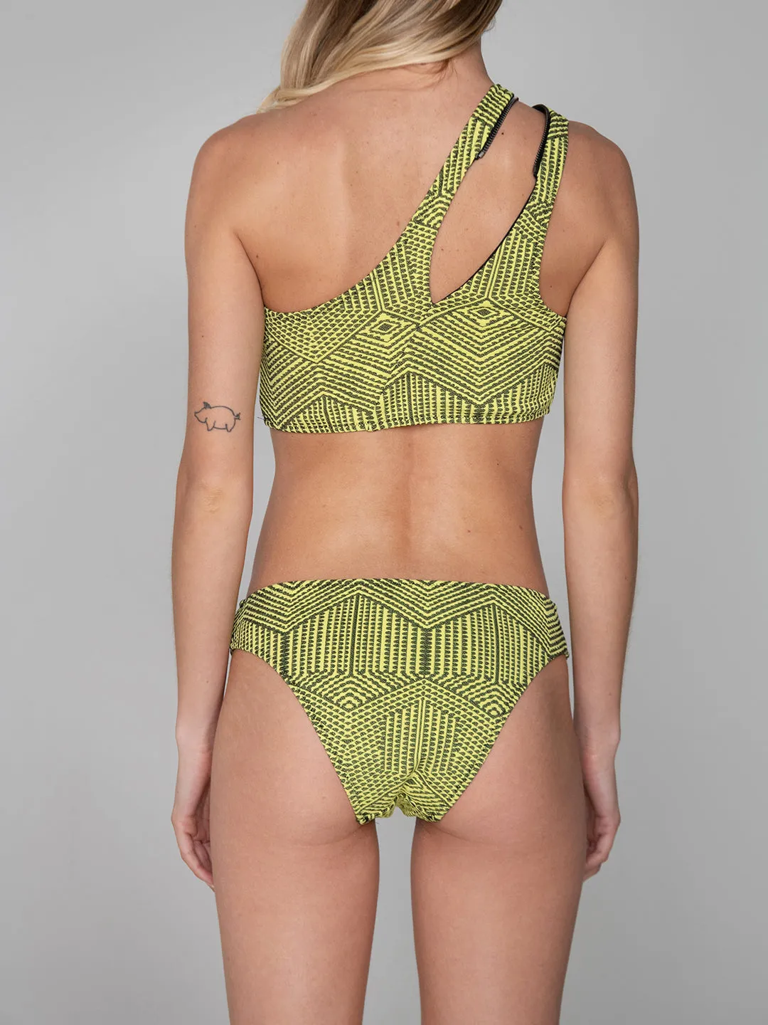 Zip One shoulder Bikini - NEON VALLEY