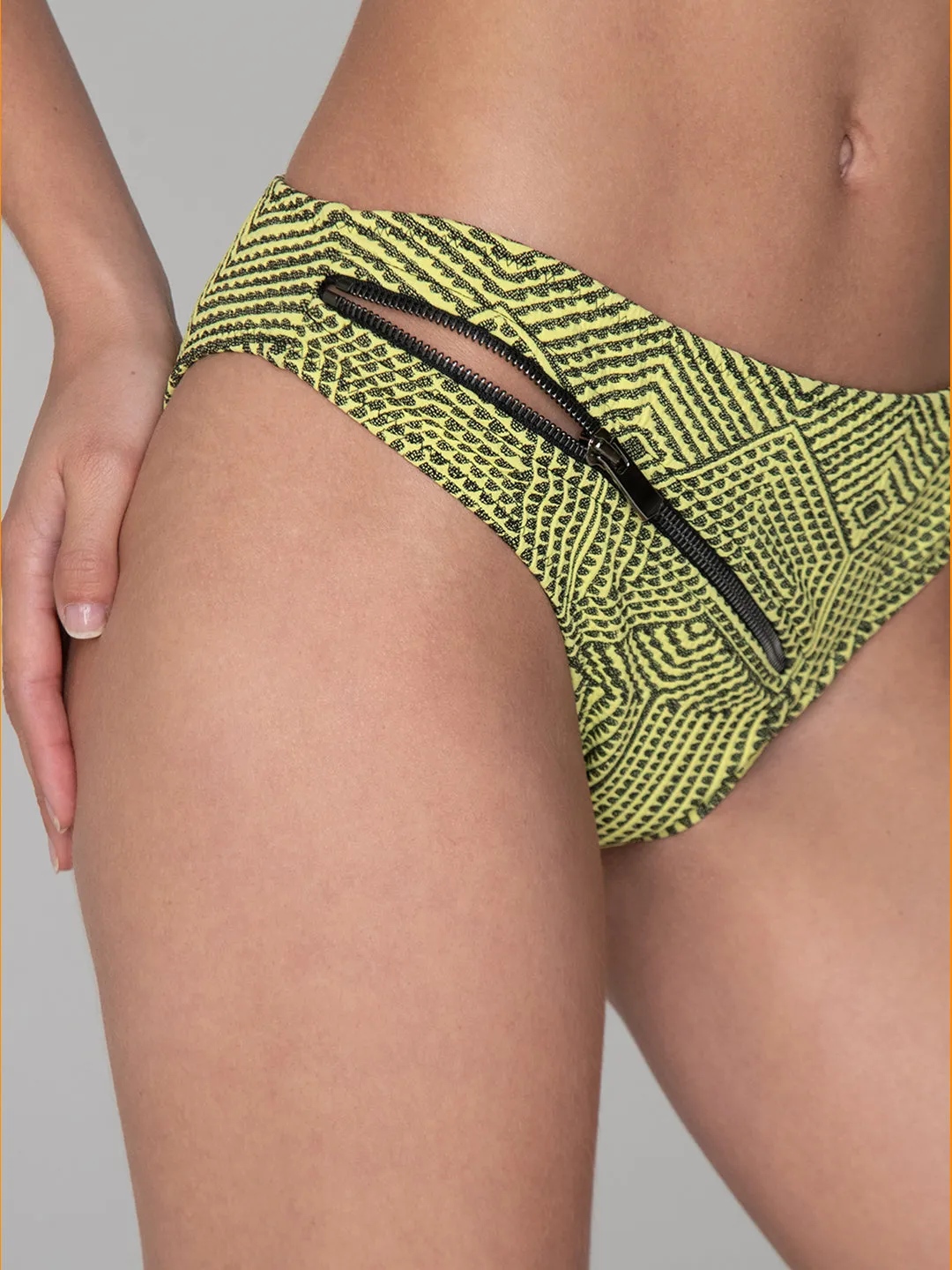 Zip One shoulder Bikini - NEON VALLEY