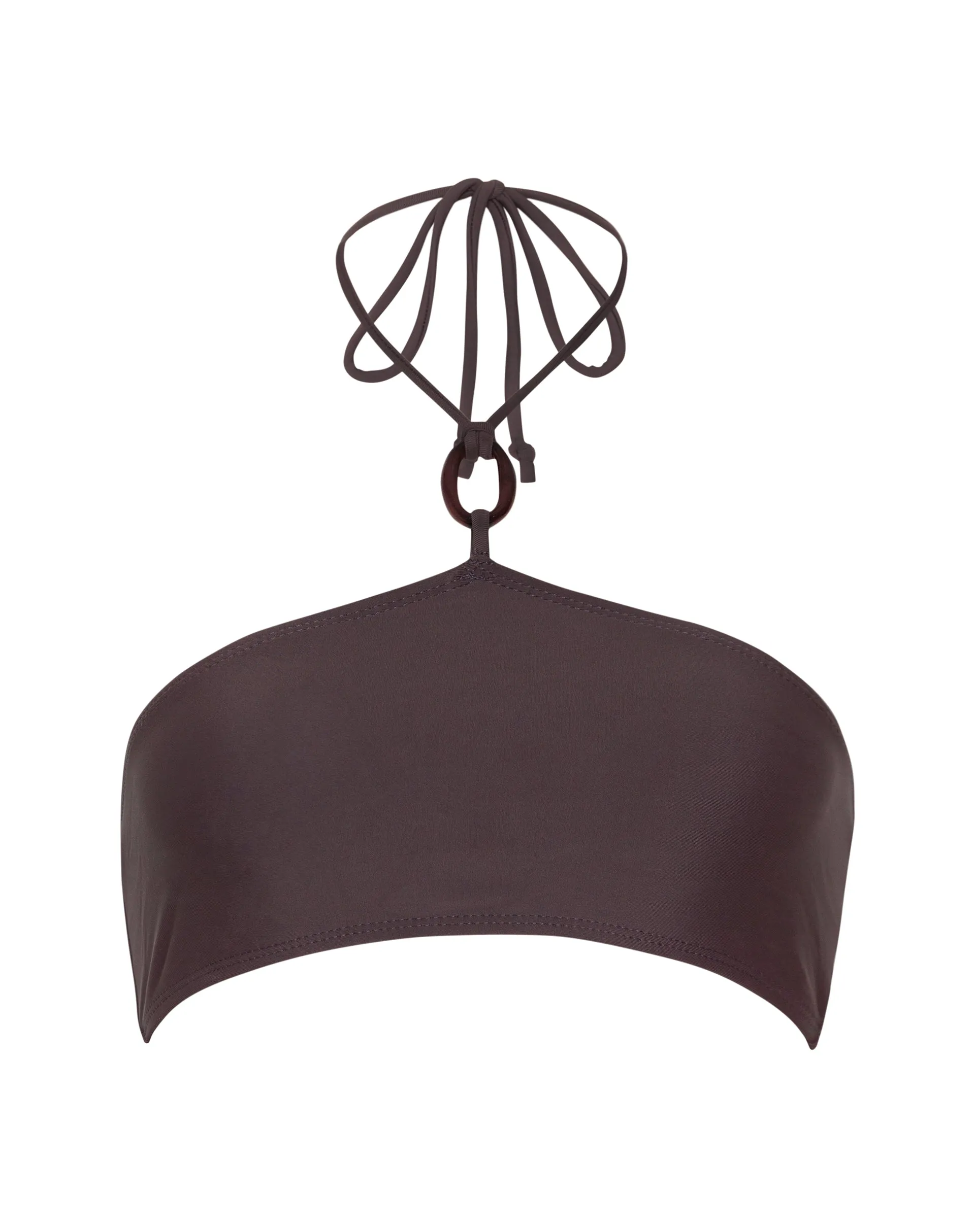 Zymo Beaded Bikini Top in Coffee